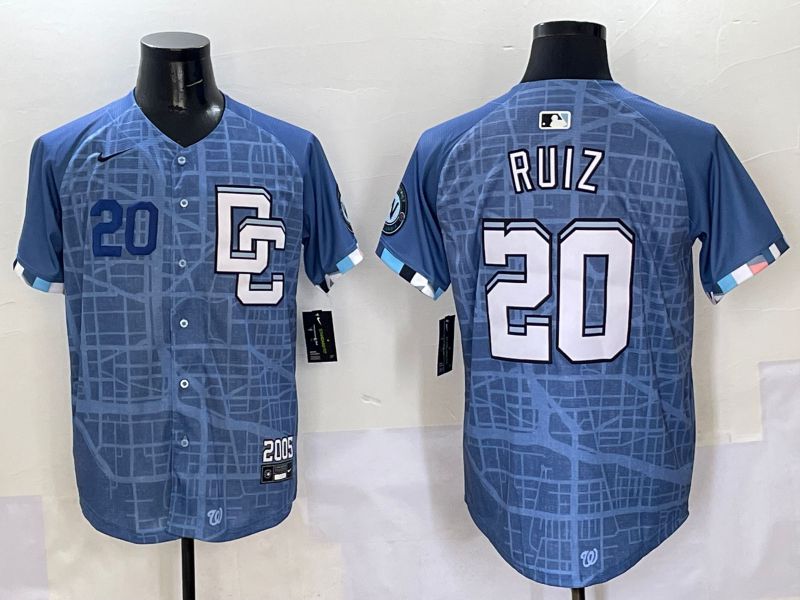 Men Washington Nationals #20 Ruiz Blue Joint Name 2025 Nike MLB Jersey style 3->washington nationals->MLB Jersey
